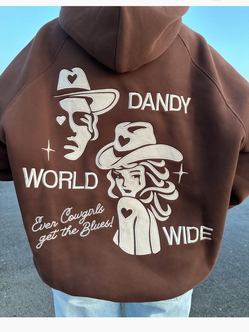 "Cowgirl" Lux Hoodie in Brown, Size Large